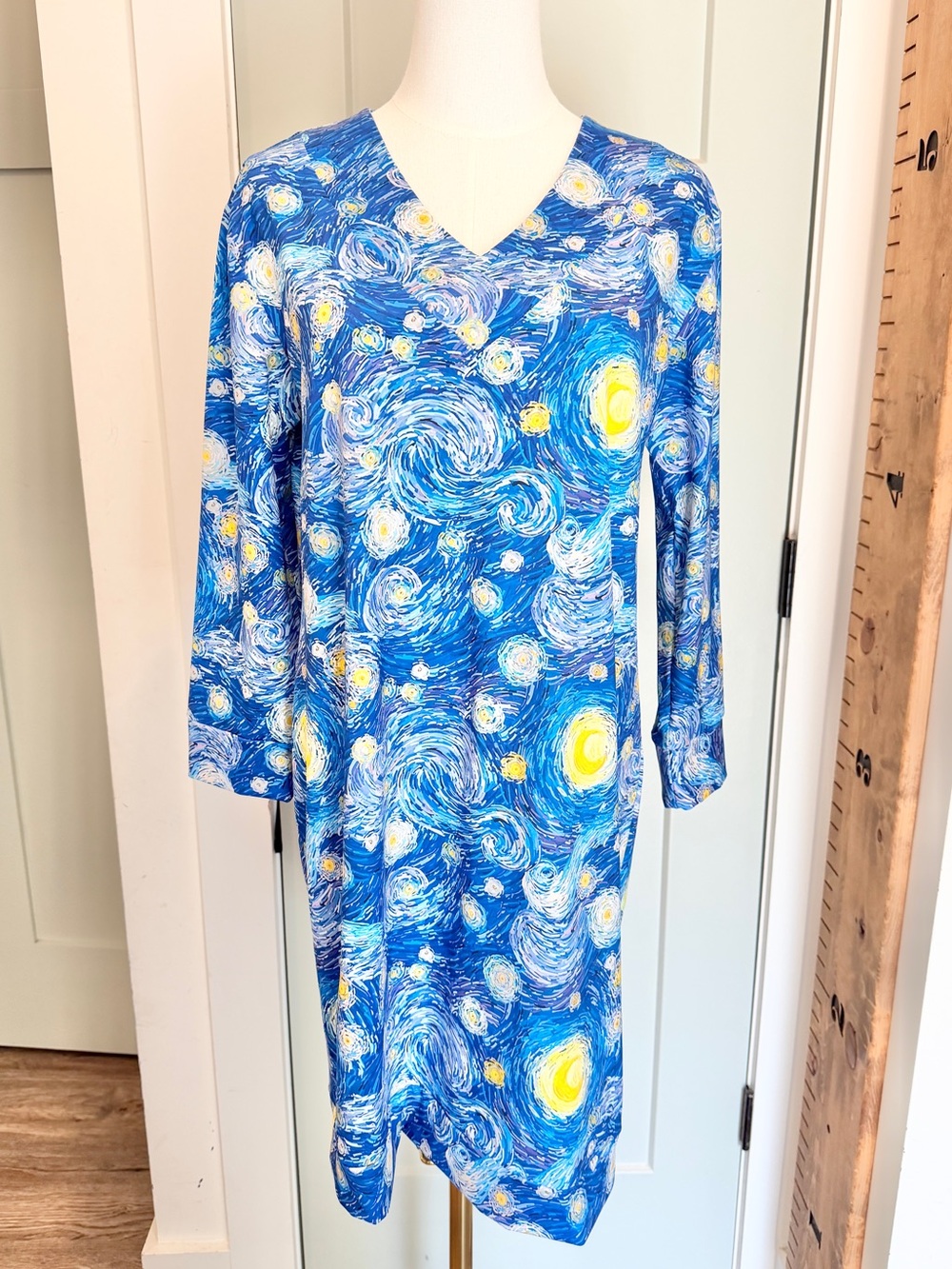 Erma’s Closet Dress Starry Night Painting Small Art Teacher Kitsch Maximalist